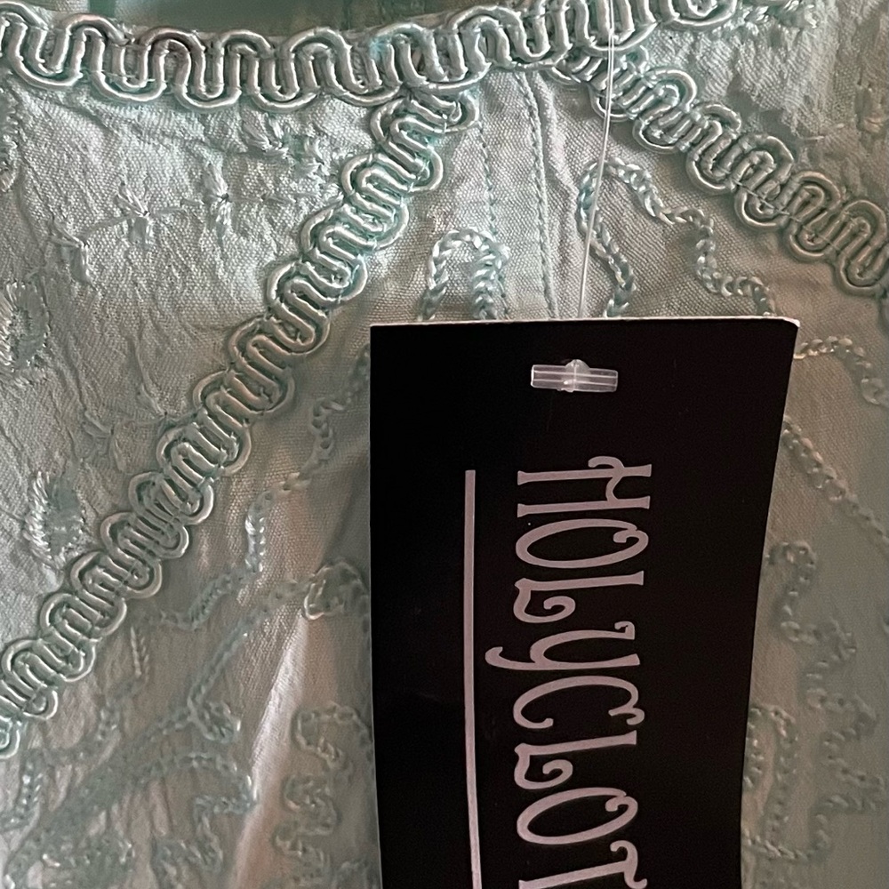 Aqua Embroidered Dress Holyclothibg - Picture 3 of 3